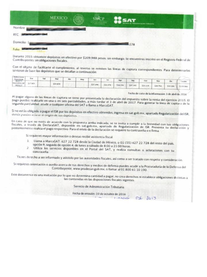 Responder Carta Invitación del SAT por depósitos en Efectivo