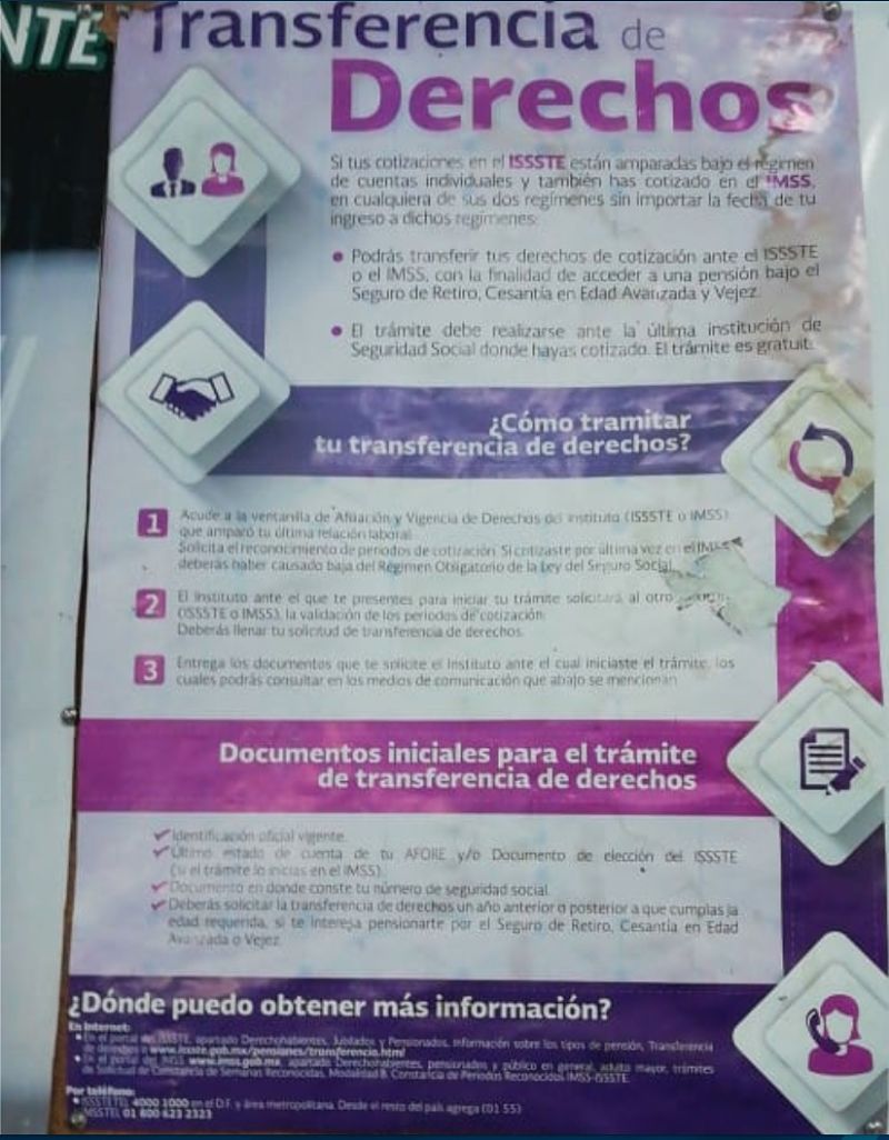 transferencia de derechos entre el IMSS Y el ISSSTE